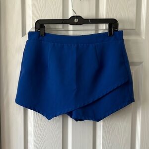 Blue Women's Asymmetrical Skort Shorts